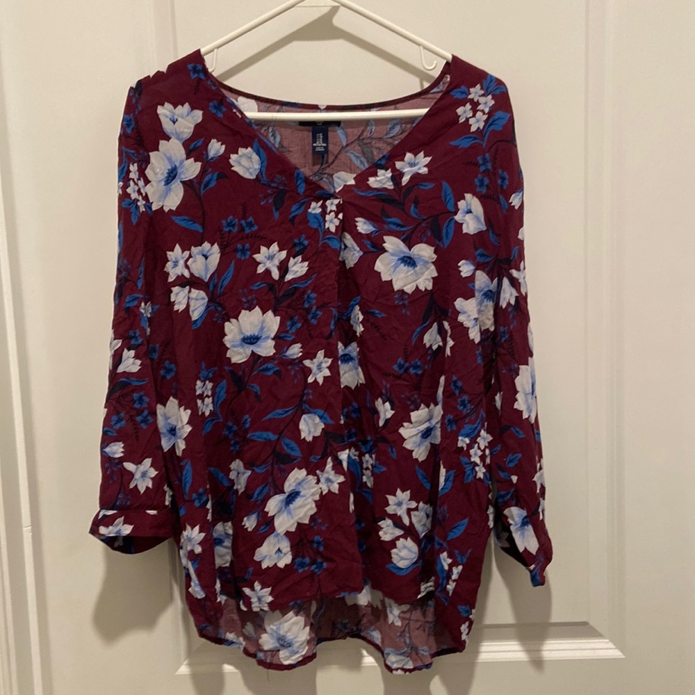 Gap Women’s Floral Long Sleeve Shirt Size XL - Picture 1 of 3